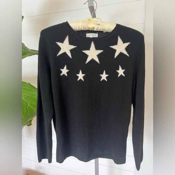 Chinti & Parker 100% Cashmere Black Star Sweater Women’s Size Large - Picture 5 of 5